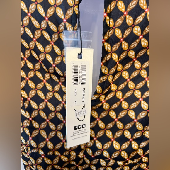 MINKPINK boho printed midi chiffon Dress size xs,medium - Picture 4 of 10